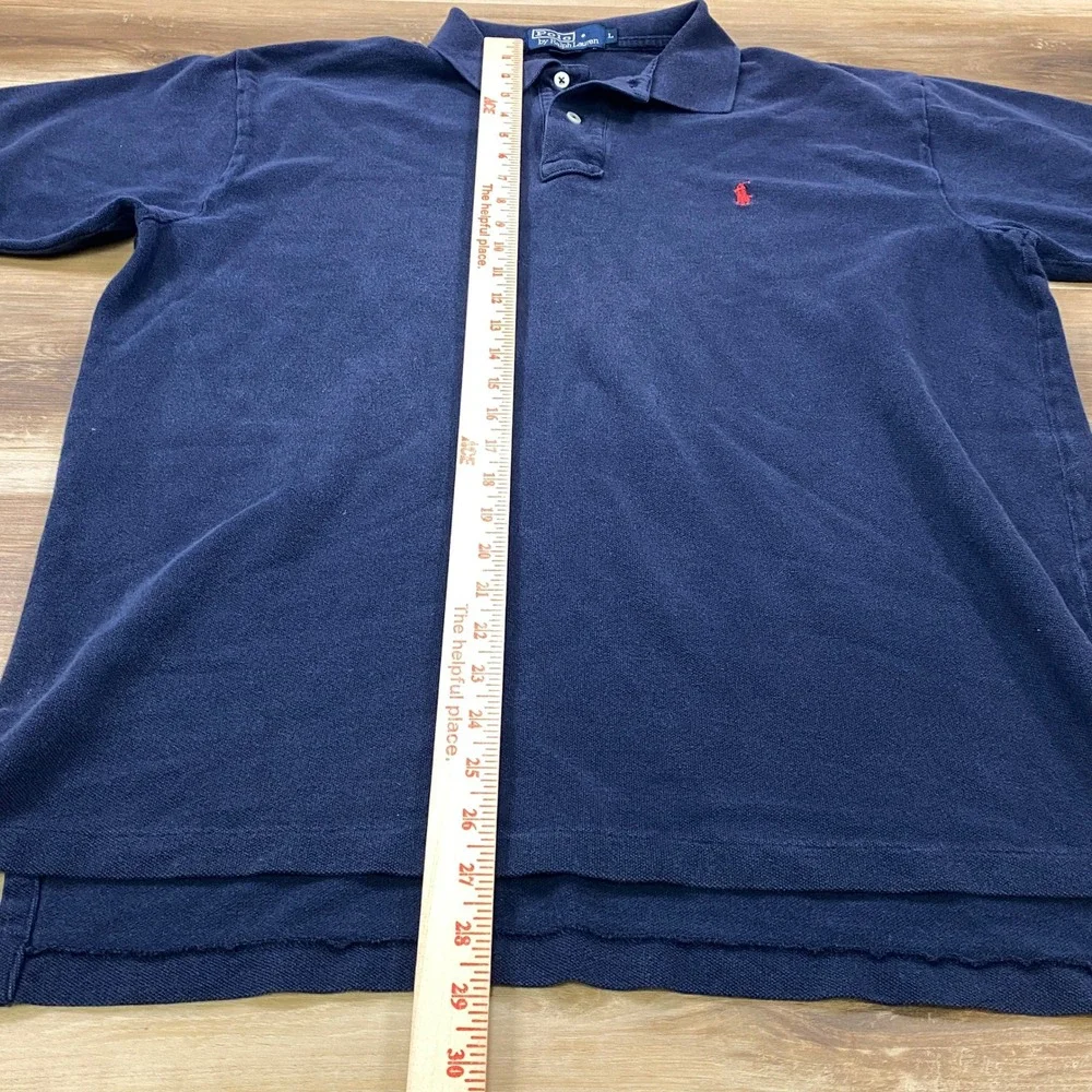 Polo Ralph Lauren Polo Men L Classic Cotton Pique Navy Blue Vintage Heritage Ivy